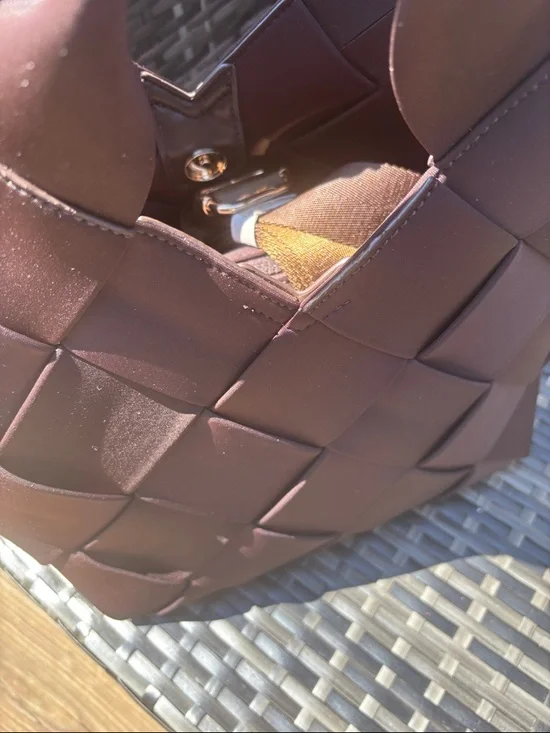 Sol and Selene Resilience Woven Neoprene Tote Bag in Deep Brown - Picture 7 of 12